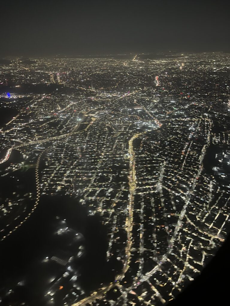 メキシコシティの夜景を空から見たところ