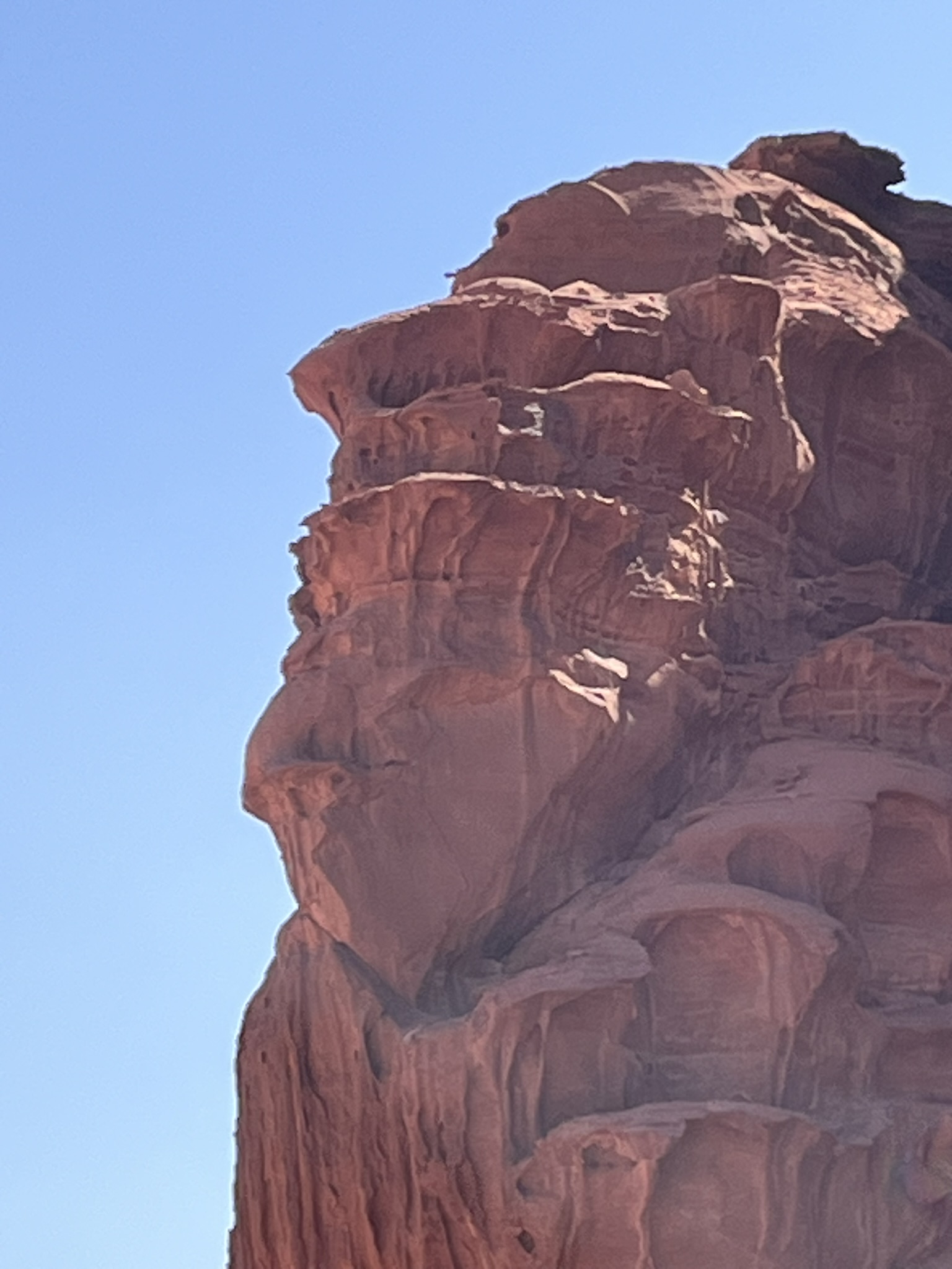 王冠をかぶった人に見える岩