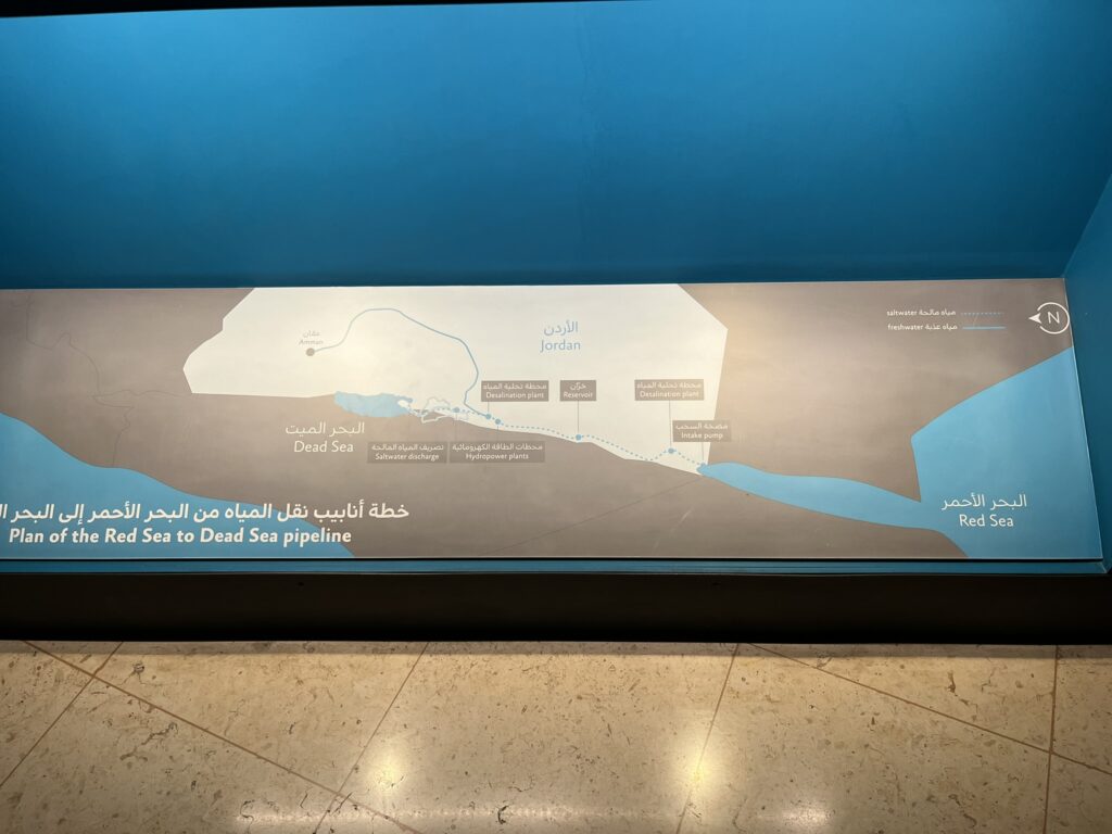 紅海から死海に水を引くプロジェクトの図